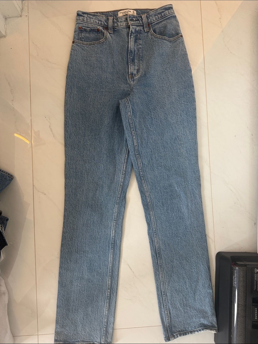 Abercrombie 90s straight ultra  High-Rise Light Blue Women's Jeans curve love